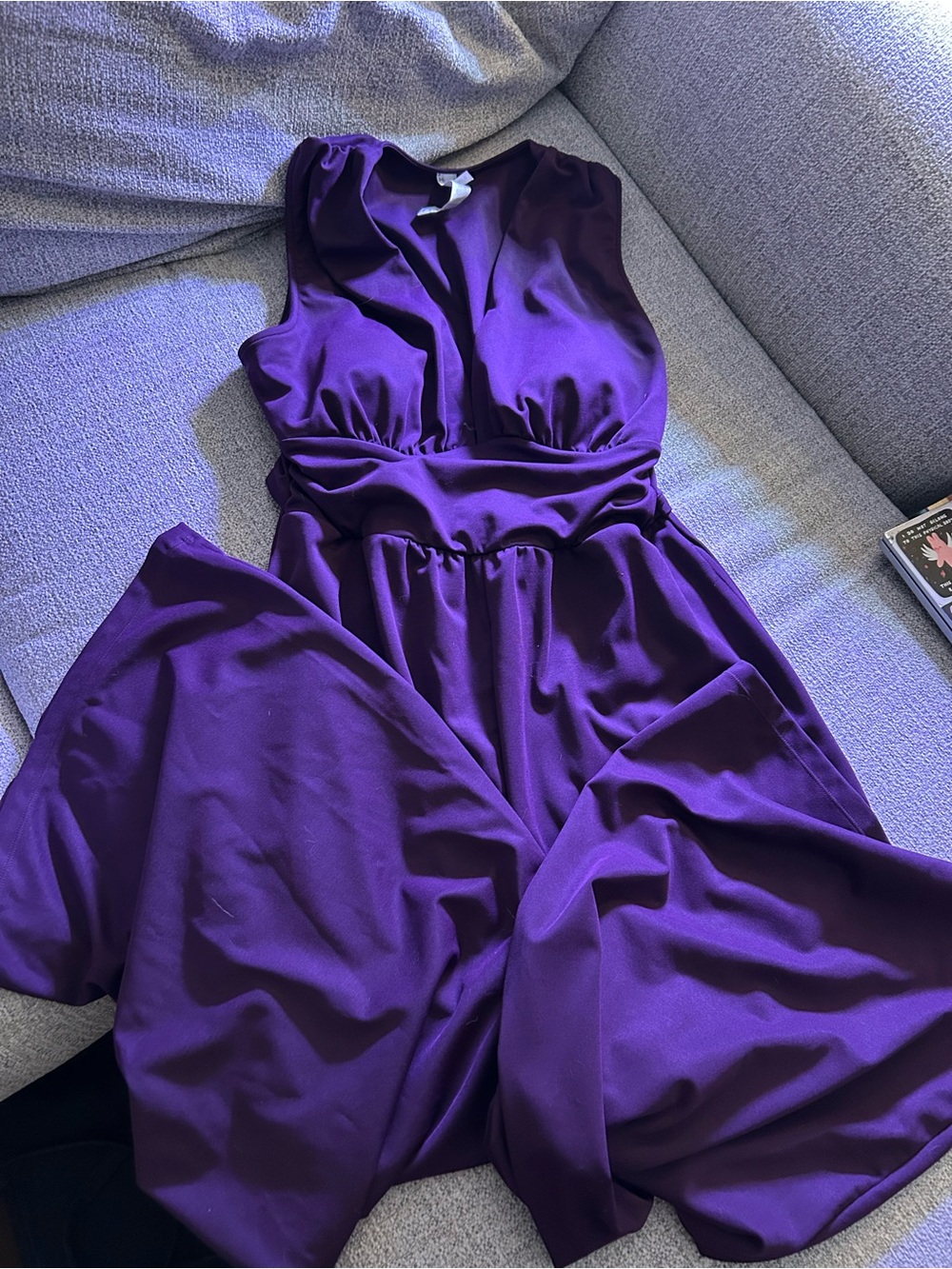 HALARA Deep Purple Sleeveless V-Neck Jumpsuit